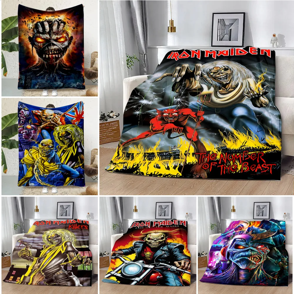 Metal Band I-Irons M-Maidens Printed Blanket Picnic Blankets Warm Blanket Soft Comfortable Blanket Home Travel Birthday Gift