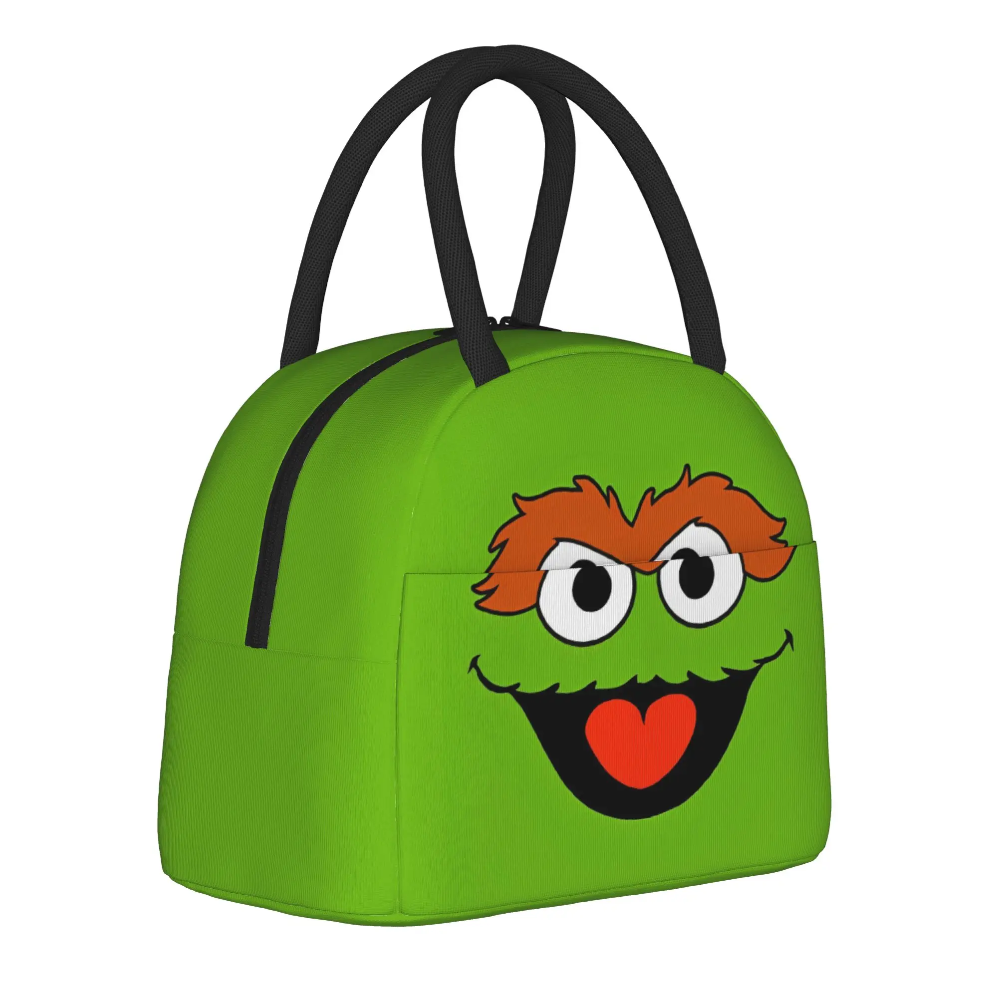 Cartoon Sesames Streets Cookie Monster Insulated Lunch Bags Thermal Bag Reusable,Lunch Container Anime  Large Lunch Box Tote