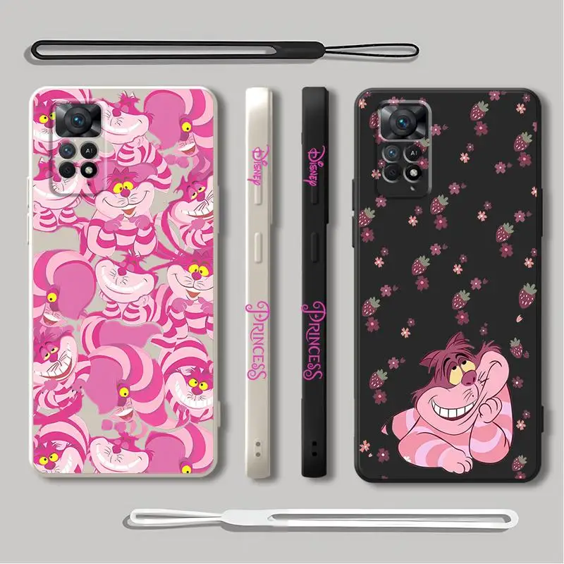 Etui na telefon Alice In Wonderland Cheshire Cat dla Redmi Note 9 10 Pro 8 9S 7 9T 12S 11S 11 Pro 5G 10 10T 12 Pro Plus Cover