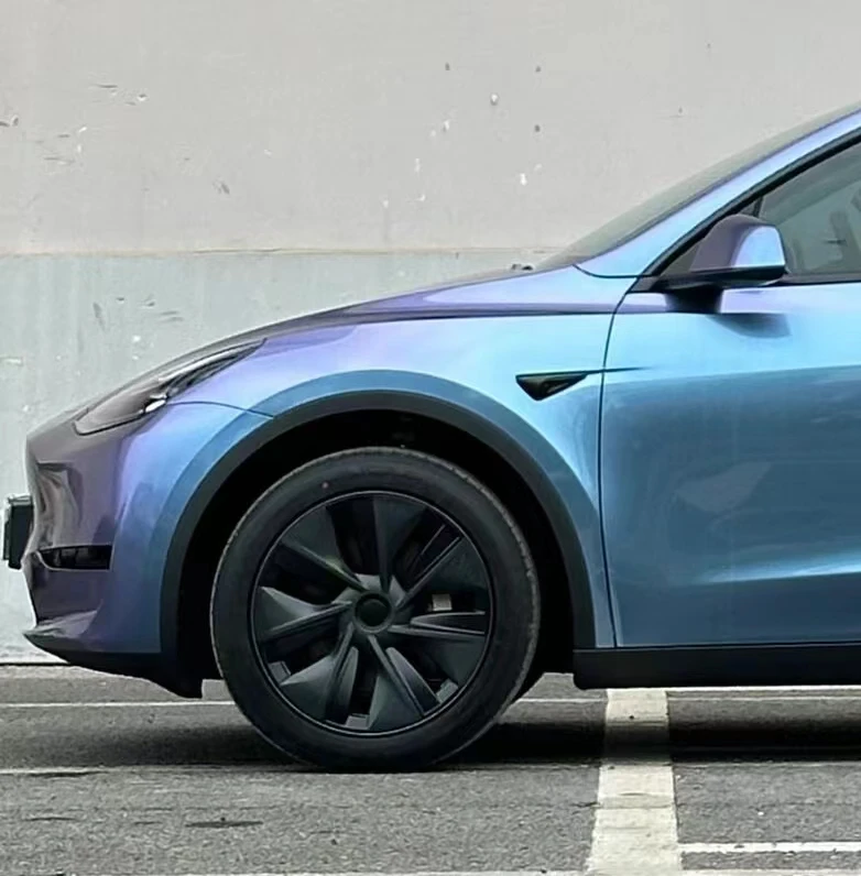 2025  1.52*17m Glossy Gray Purple PVC Car Wrapping Film Self-Adhesive Bubble-Free Vinyl Wrap Body Color-Changing Function