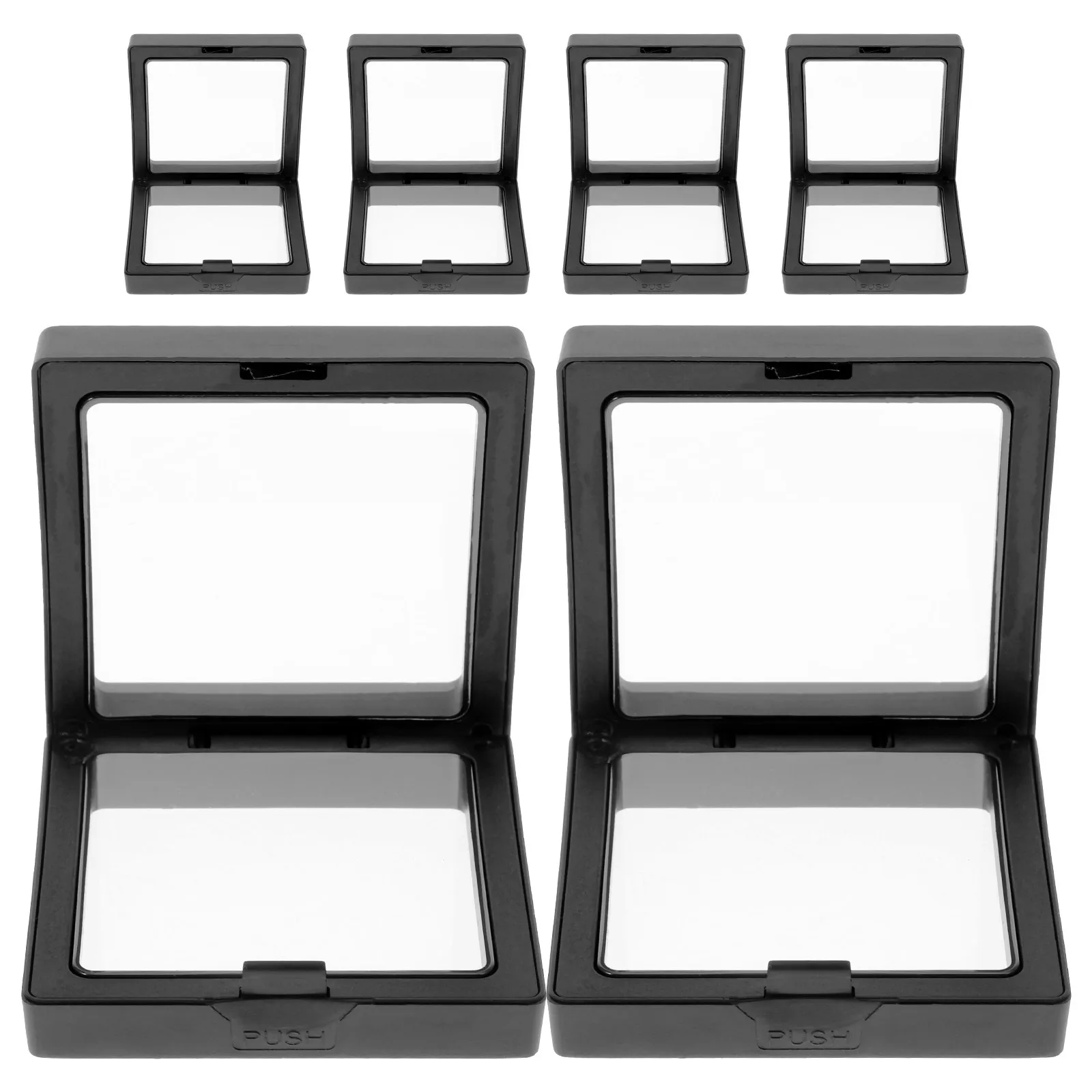 

6-комплектная коробка для демонстрации ювелирных изделий, 6 комплектов PE-пленки, прозрачное кольцо, браслет, подарочный чехол для хранения, прочный пластик, материал Abc, ювелирные изделия