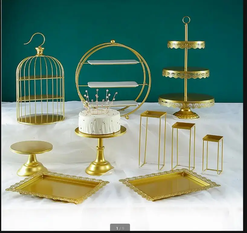 Metal Cake Stand Bread Dessert Plate Banquet Wedding Display Decorative Rack Pastry Tray Afternoon Tea Snack