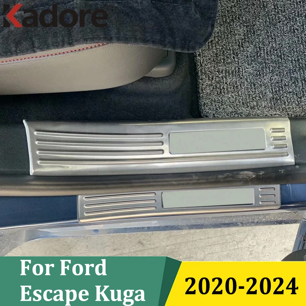 

For Ford Kuga Escape 2020 2021 2022 2023 2024 Inner Door Sill Scuff Plate Trim Outer Doors Sills Cover Car Styling Accessories