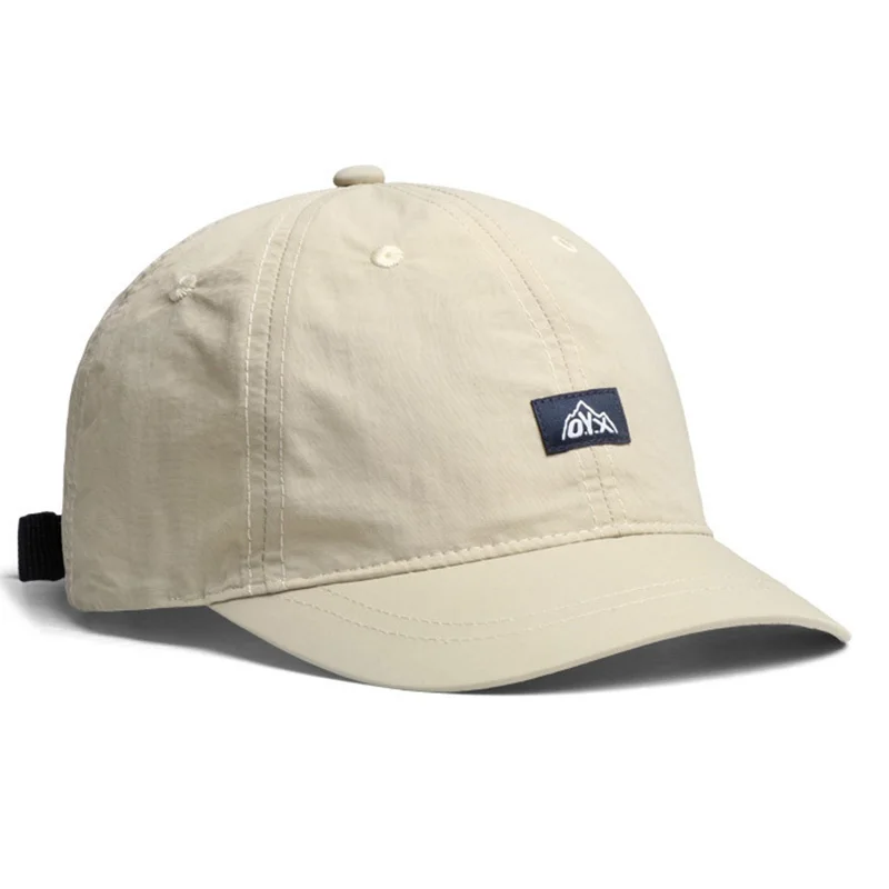 Vintage-inspirierte koreanische Baseballkappe aus leichtem, schnell trocknendem Polyester, verstellbarer Sonnenschutz mit Schnallenverschluss, atmungsaktive Krempe – Detail 1