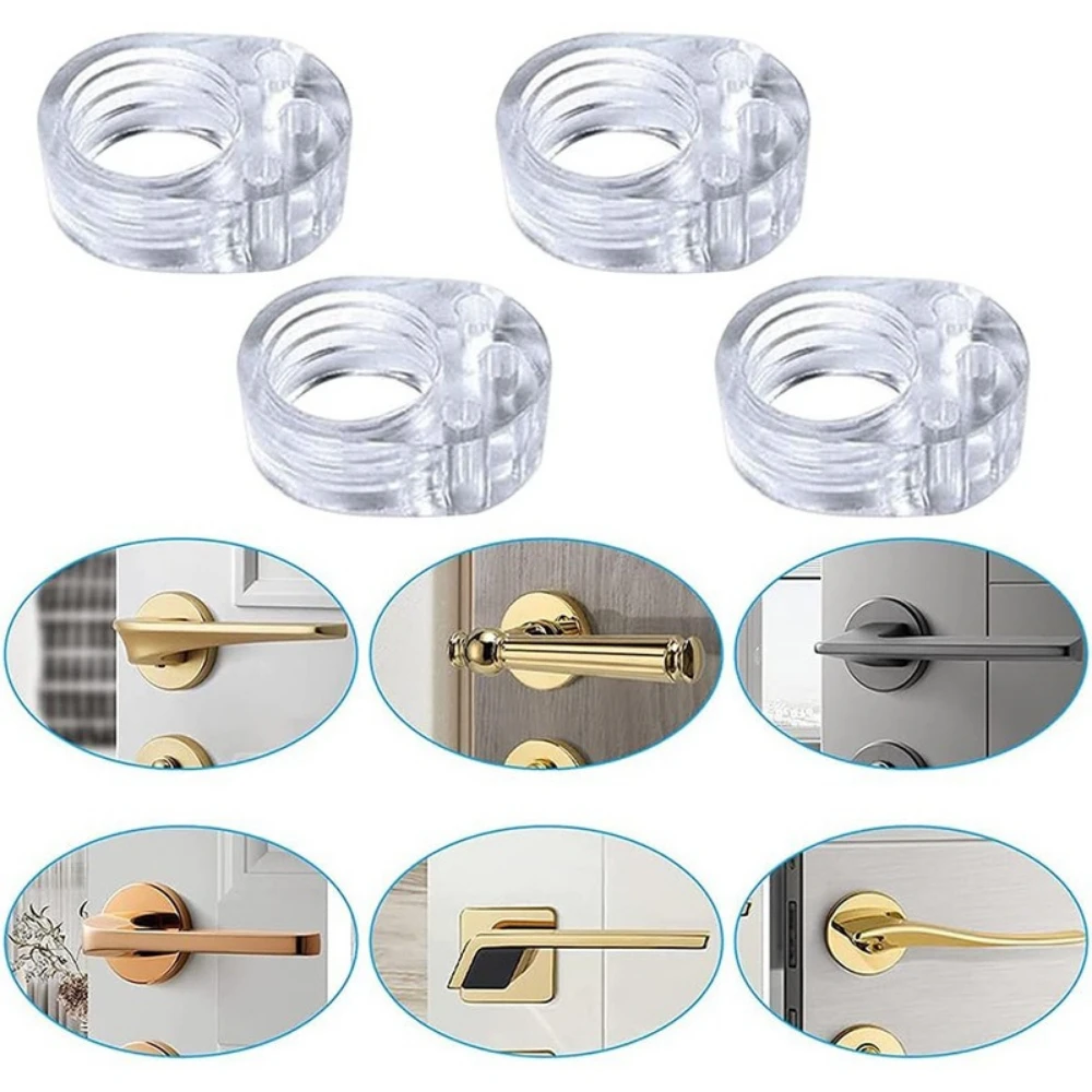 8/1Pcs Door Stop Buffer PVC Stamping-free Door Handle Transparent Round Wall Furniture Protection Pad Door Anti-collision Ring