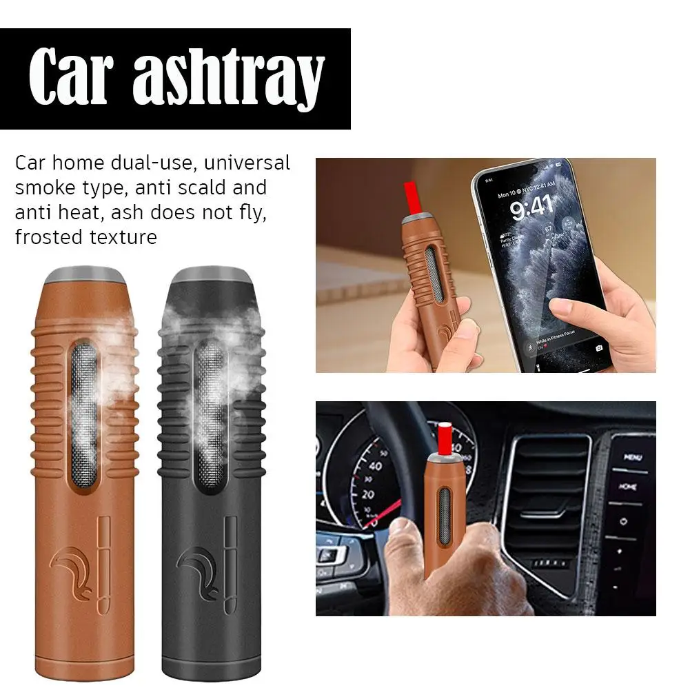 Portable Car Ashtray, No-Fall Ash Control Tool for Vehicles, Lazy Person's Smoking Accessory, Spill-Proof & Easy Clean Design