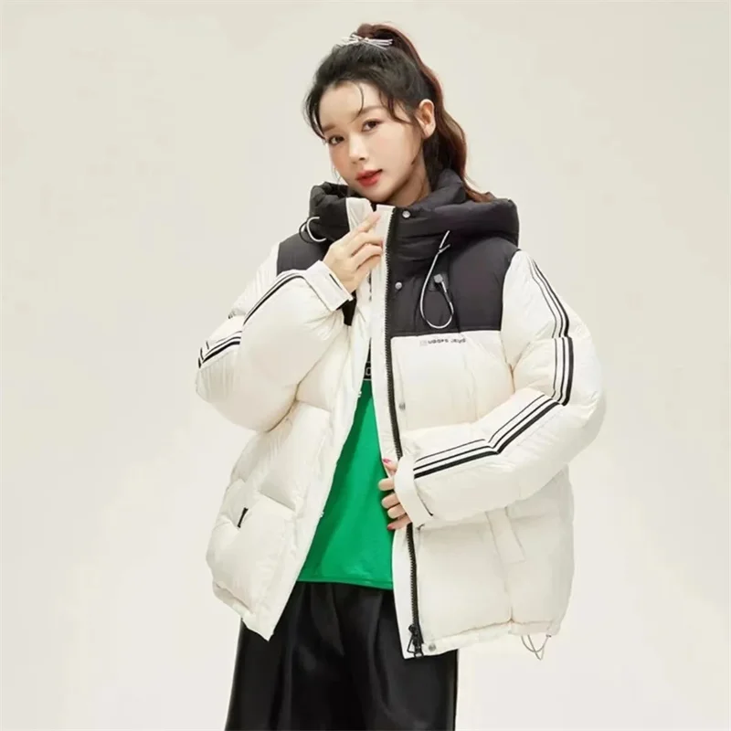 

2023 New Ladies Down Cotton-padded Jacket Short Hooded Sports and Leisure Joker Outdoor Padded Outerwear Women's Bread Clothes