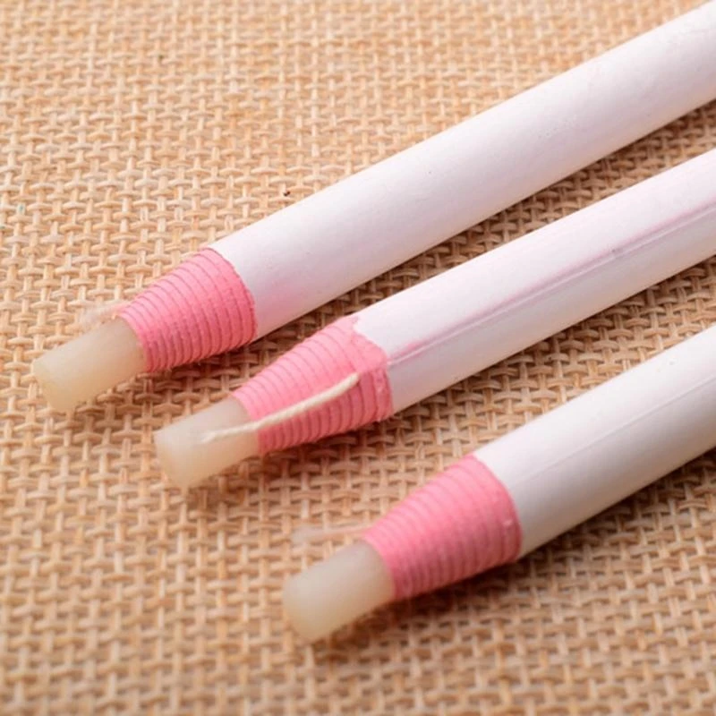 W89C 12Pcs Sewing Pencil No Sharpening White Fabric Pencil Fabric Marking Pencils Tailor Pencils for Leather Marking Tool