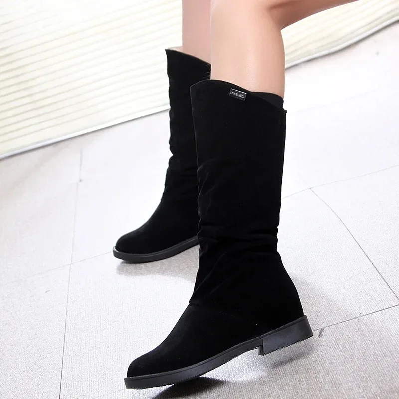 Bottes de neige décontractées pour femmes, chaussures d'hiver pour femmes, bottes hautes pour femmes, chaussons confortables, chaussures pour femmes, noir, rouge, doux, 2024