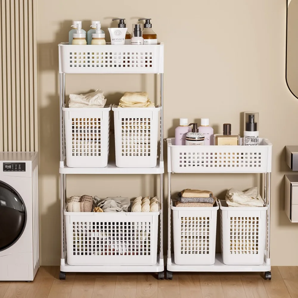 Cesta para ropa sucia, carrito de almacenamiento de ropa para el hogar, organizador rodante de cocina, estantes para juguetes, cestas de tela, carrito de utilidad
