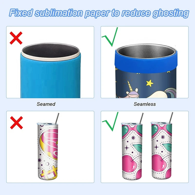 Bandes élastiques en silicone pour gobelet à sublimation, bleu, chaleur, 10 pièces