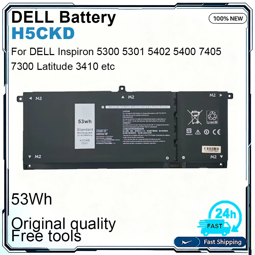 JNew K6Y6 H5CKD Laptop Battery For Dell Latitude 3410 3510 Vostro 5300 5401 Inspiron 5408 5409 5501 5502 5508 55300 CF5RH C5KG6