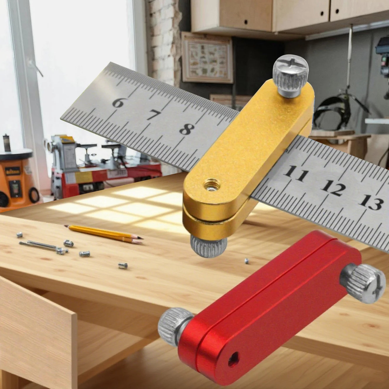 Carpenter Square Ruler Positioning Block Adjustment Positioning Limit Scriber Line Marking Gauge for Carpentry Measuring Tool