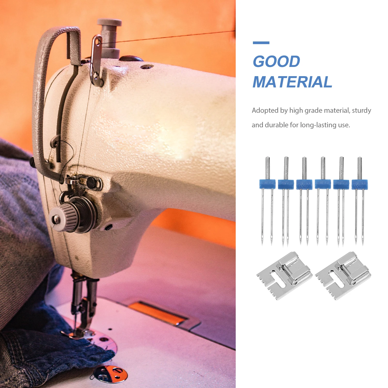 

2 set 2 Sets Multi-Function Twin Needles For Machine Universal Stainless Steel Lightweight Portable Sewing Tools Sewing Machine