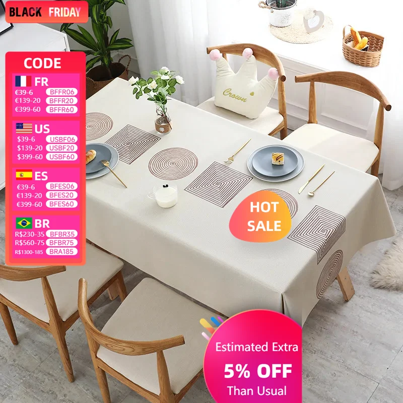 

Waterproof and Anti-scalding Pvc Coffee Table Mat Rectangular Household Thickened Dining Table Cloth Tablecloth