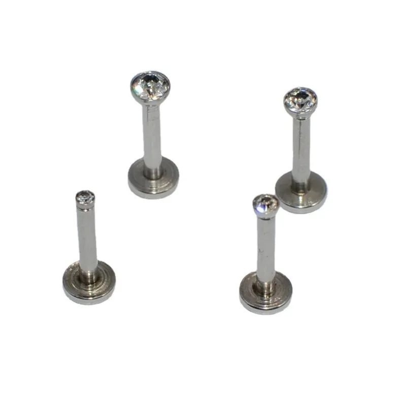 1 Pcs Stainless Steel Colored Diamond Lip Nail Inner Tooth Puncture Multi-color Diamond Lip Ring Ear Bone Nail Earrings