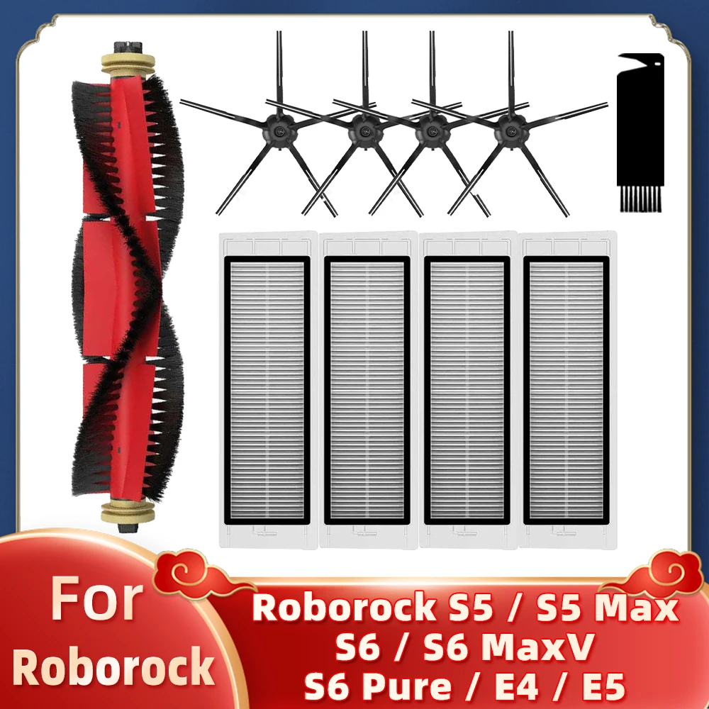 Für Xiaomi Mi Roboter Staubsauger 1 / 1S SDJQR01RR SDJQR02RR SDJQR03RR Roborock E2 E3 E4 E5 S4 S4 Max S5 Hauptseite Pinsel Filter