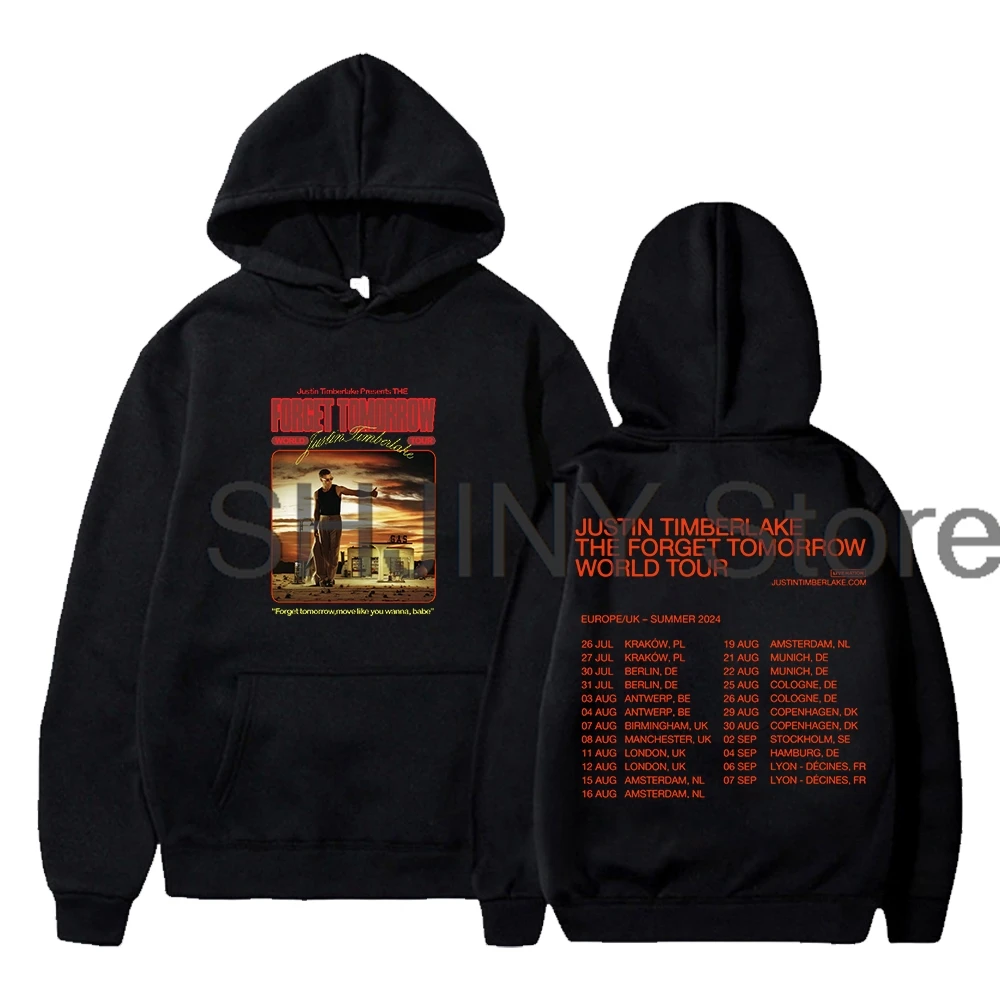 

Justin Timberlake Hoodie The Forget Tomorrow World Tour Europe Summer 2024 Long Sleeve Streetwear Women Men Hooded Sweatshirts