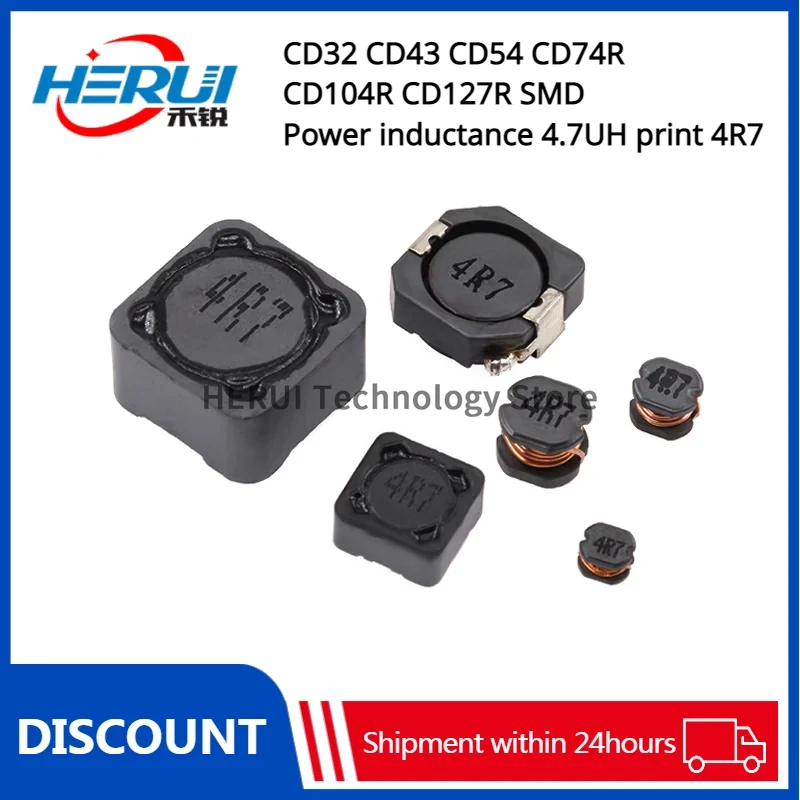 

CD32 CD43 CD54 CD74R CD104R CD127R SMT power inductor 4.7UH printing 4R7