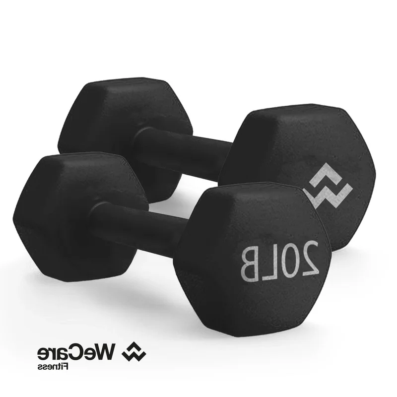 

20lb Neoprene Dumbbells Hex Weights Pair Home Gym Fitness Ergonomic Hand Weights Strength Training Resistance Exercise