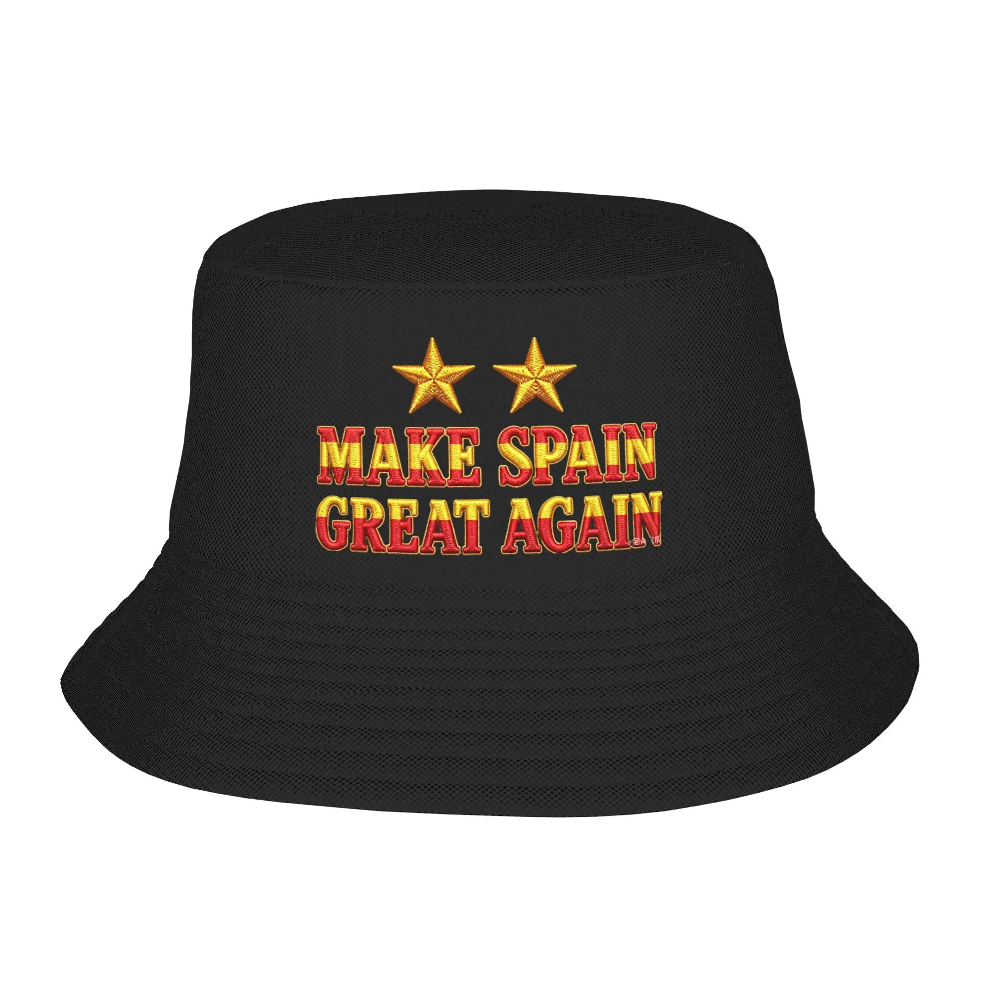 Make Spain Great Again Spanish Flag Bucket Hat  Hawaii Fisherman Caps Foldable Fishing Sun Hats For Men Women Casual Printed Cap