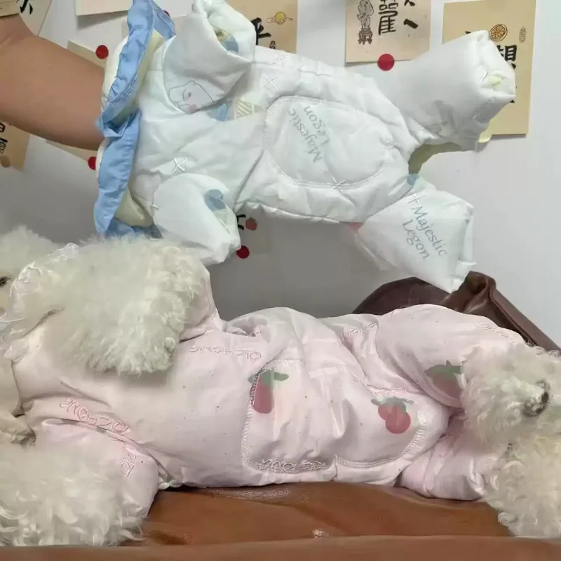 Pet, Cat, Dog Clothing, Autumn and Winter Thick, Cute, Warm, Fluffy, Four Legged Cotton Padded Clothes