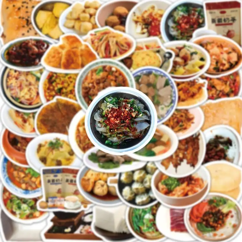 10/30/50Pcs Realistic food flavor snacks sticker cartoon creative waterproof decorative stickers