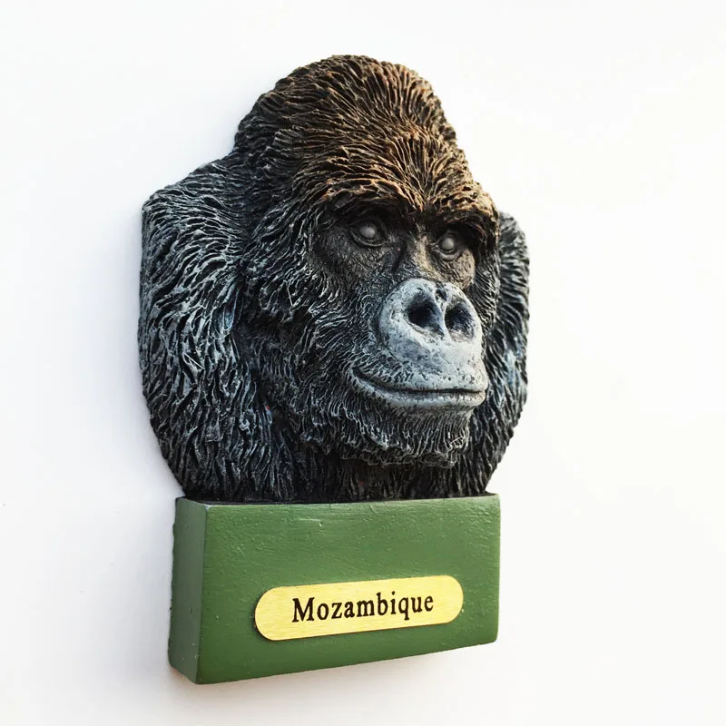 Mozambique Chimpanzee Fridge Magnet Cultural Landscape Resin Decoration Tourism Souvenir Message Sticker Crafts