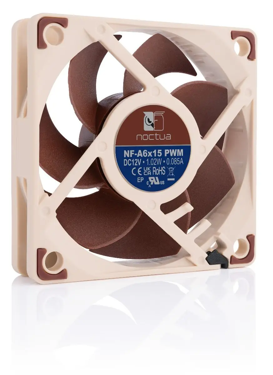 Noctua NF-A6X15 Quiet cooling fan，60x60x15mm/SSO2 bearings/Material Fibre-glass reinforced PBT/High performance cooling fan