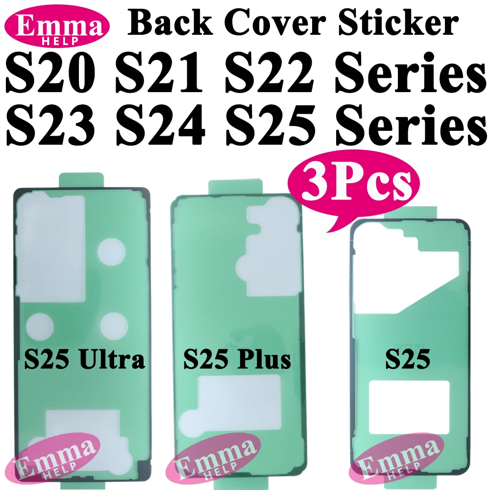 3Pcs Back Cover Sticker for Samsung Galaxy S25 Ultra S25 Plus S25 Adhesive Tape S24 S23 S22 S21 S20 Series Rear Housing Glue