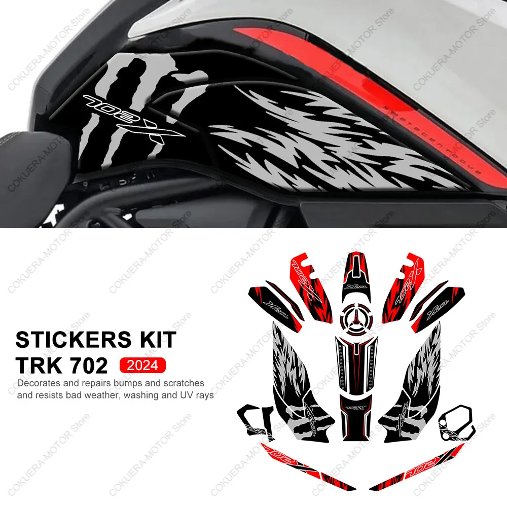 

For Benelli TRK702 TRK 702 2023- Motorcycle 3D Gel Epoxy Resin Protective Sticker Tank Pad Stickers Kit