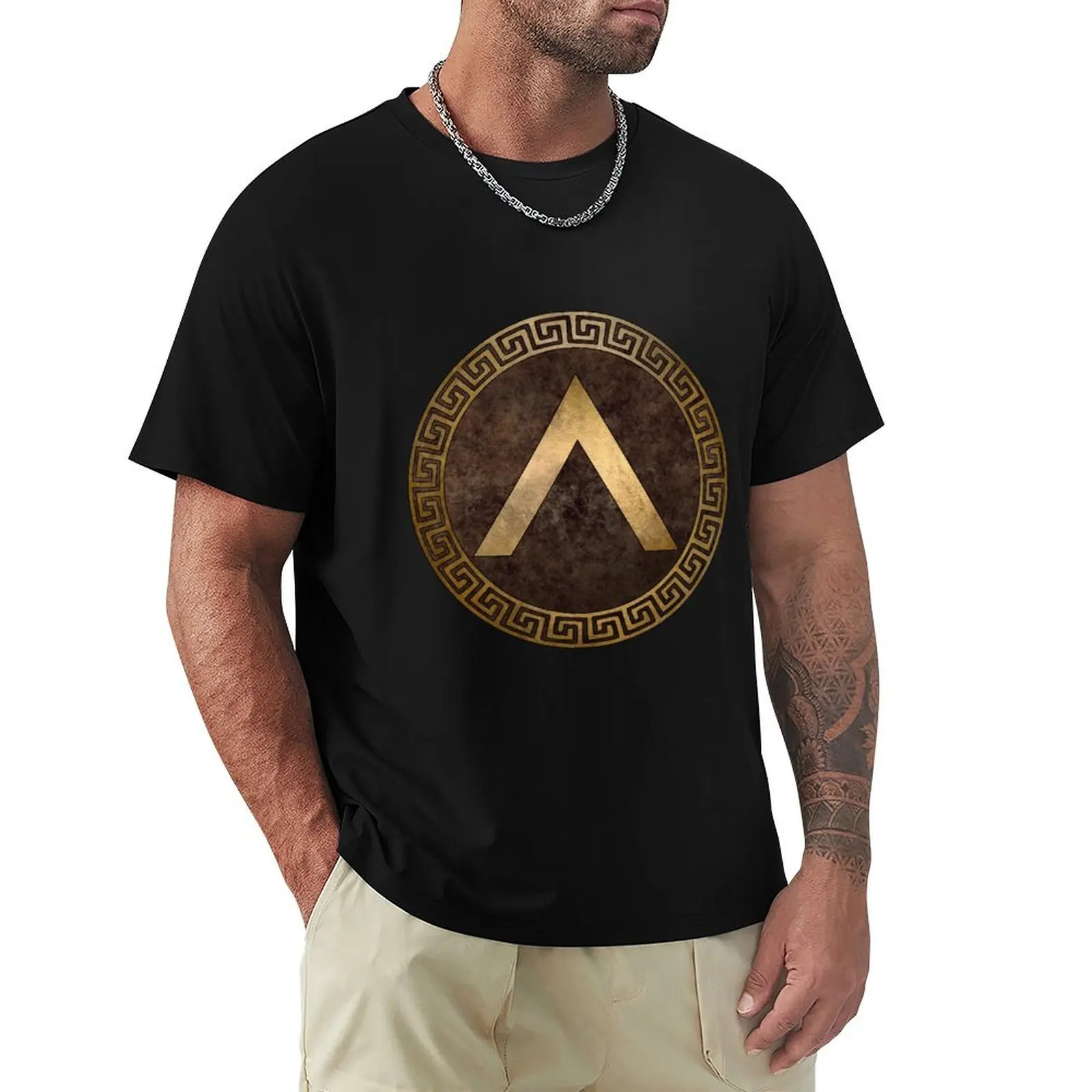 Ancient Sparta Lambda Shield Symbol of the Spartans T-Shirt Performance Workout Short Sleeve Tee