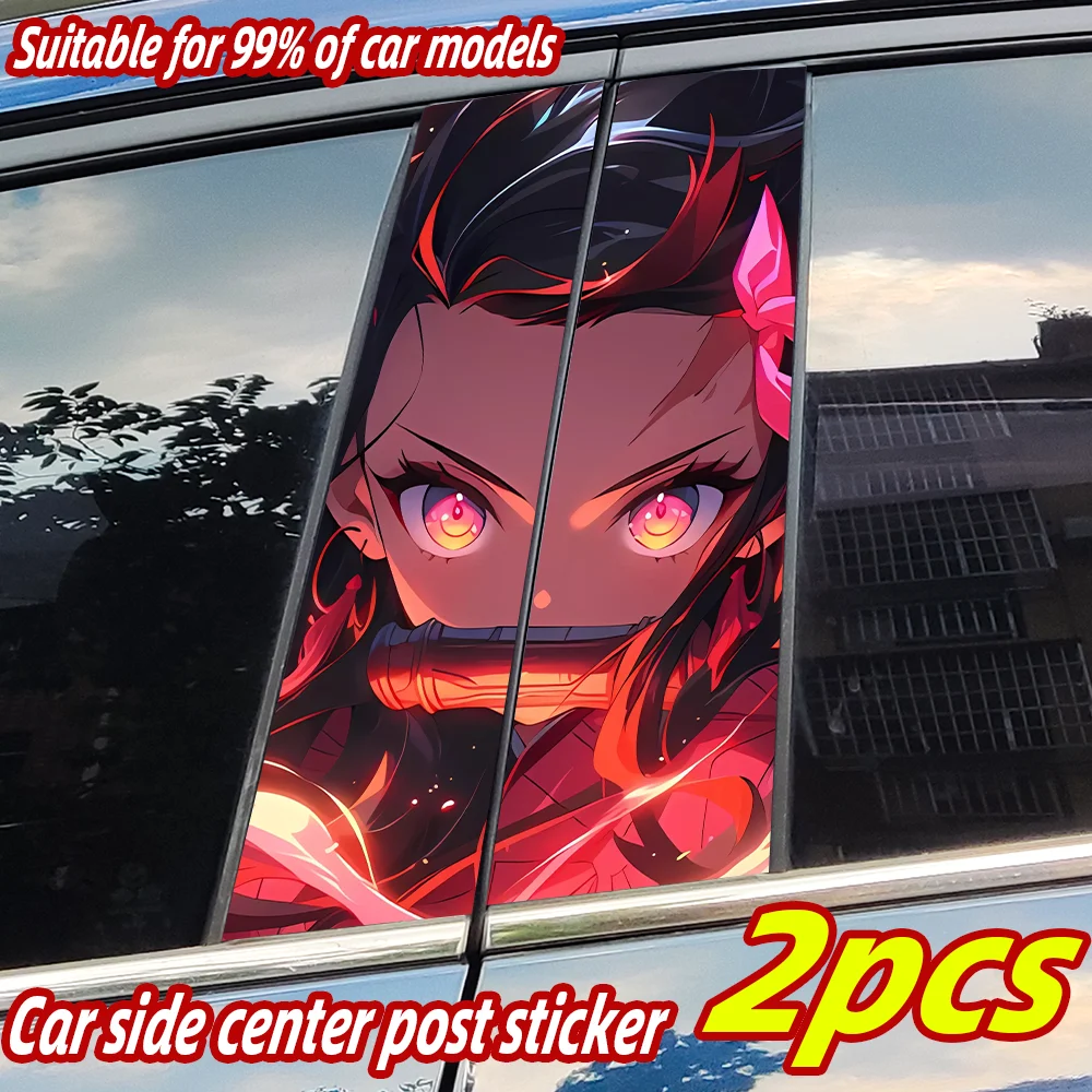 

Anime Nezuko Car Stickers Auto B Pillar Waterproof Sunscreen Decor Cover Scratches Car Doors Pillar Vinyl Decals Accessories