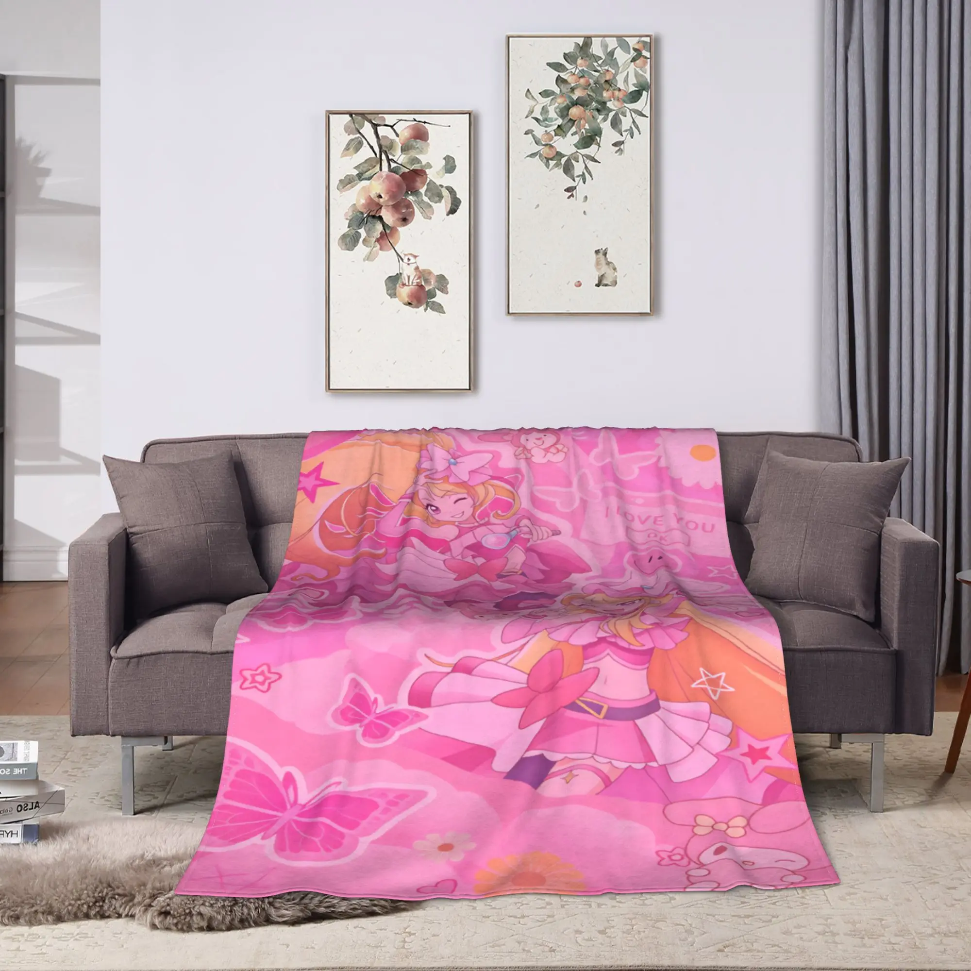 Warm Soft Blanket Travel Pretty Cure  Throw Blanket  Flannel Bedspread For Bedroom Graphic Sofa Bed Cover