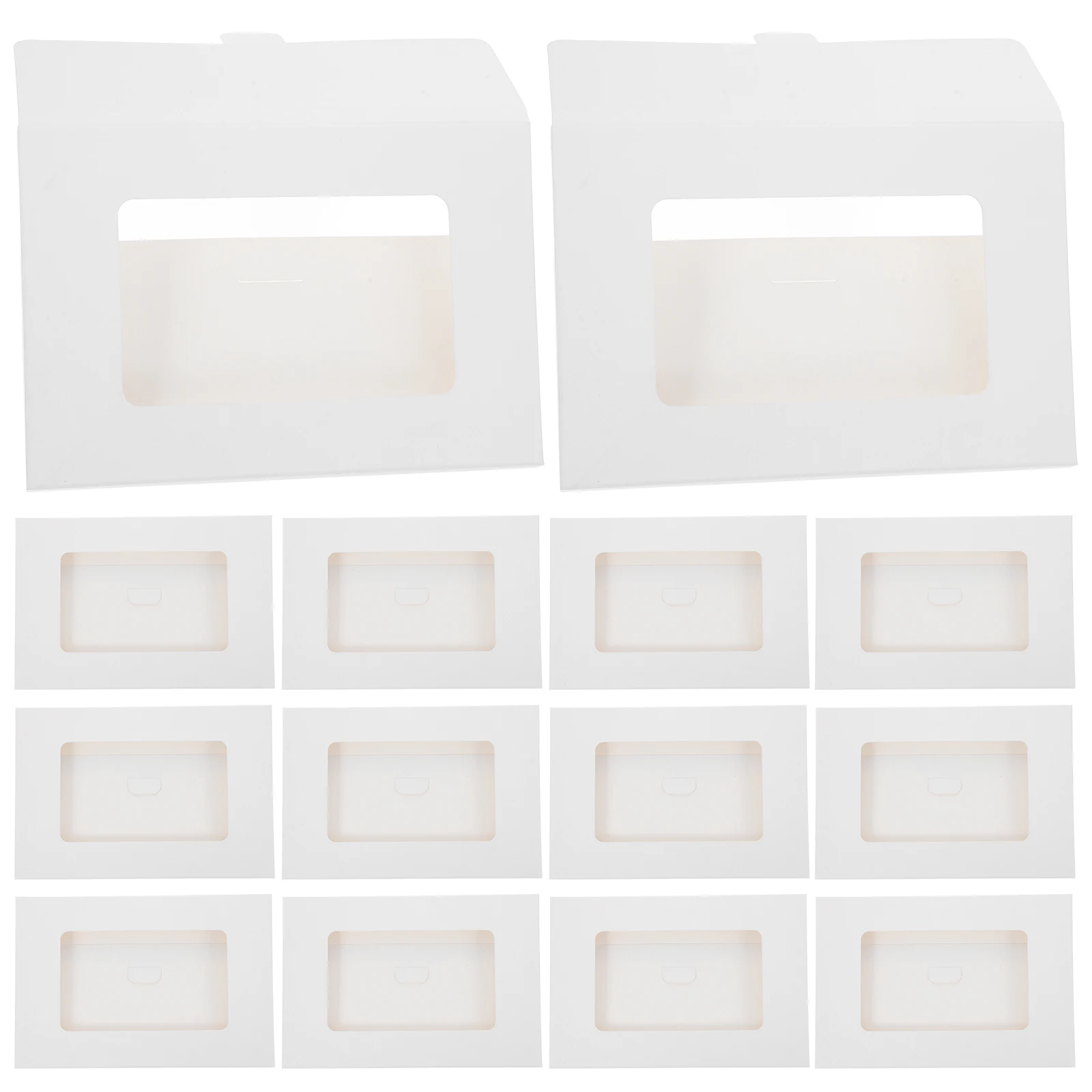 

30 Pcs Postcard Box Blank Picture Frames Diy Cardboard Window Envelopes Open The