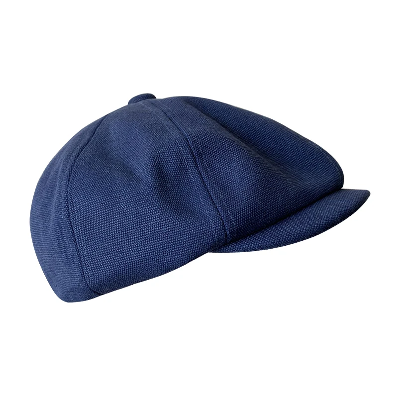 Men Vintage Cotton Bakerboy Caps Newsboy Hat Spring and Autumn Women Lightweight Breathable Flat Hat Beret Hats Blue Grey BJM53