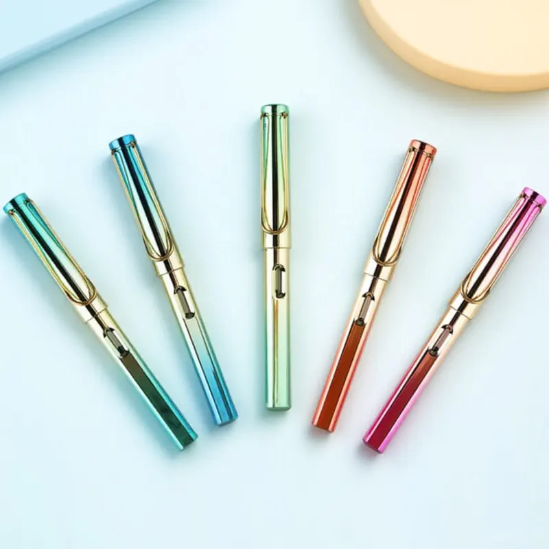 5Pcs Fountain Pen Students Practice Calligraphy Ink Pen Refillable Modern Writing Tool Office Stationery Stationery