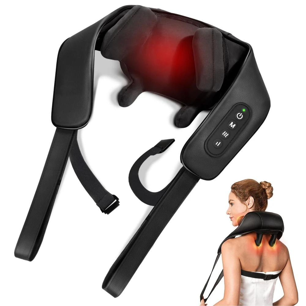 Electric Cervical Massager Convenient Kneading Trapezius Finger Compression Neck Back Shoulder Massager Relieves Neck Pain