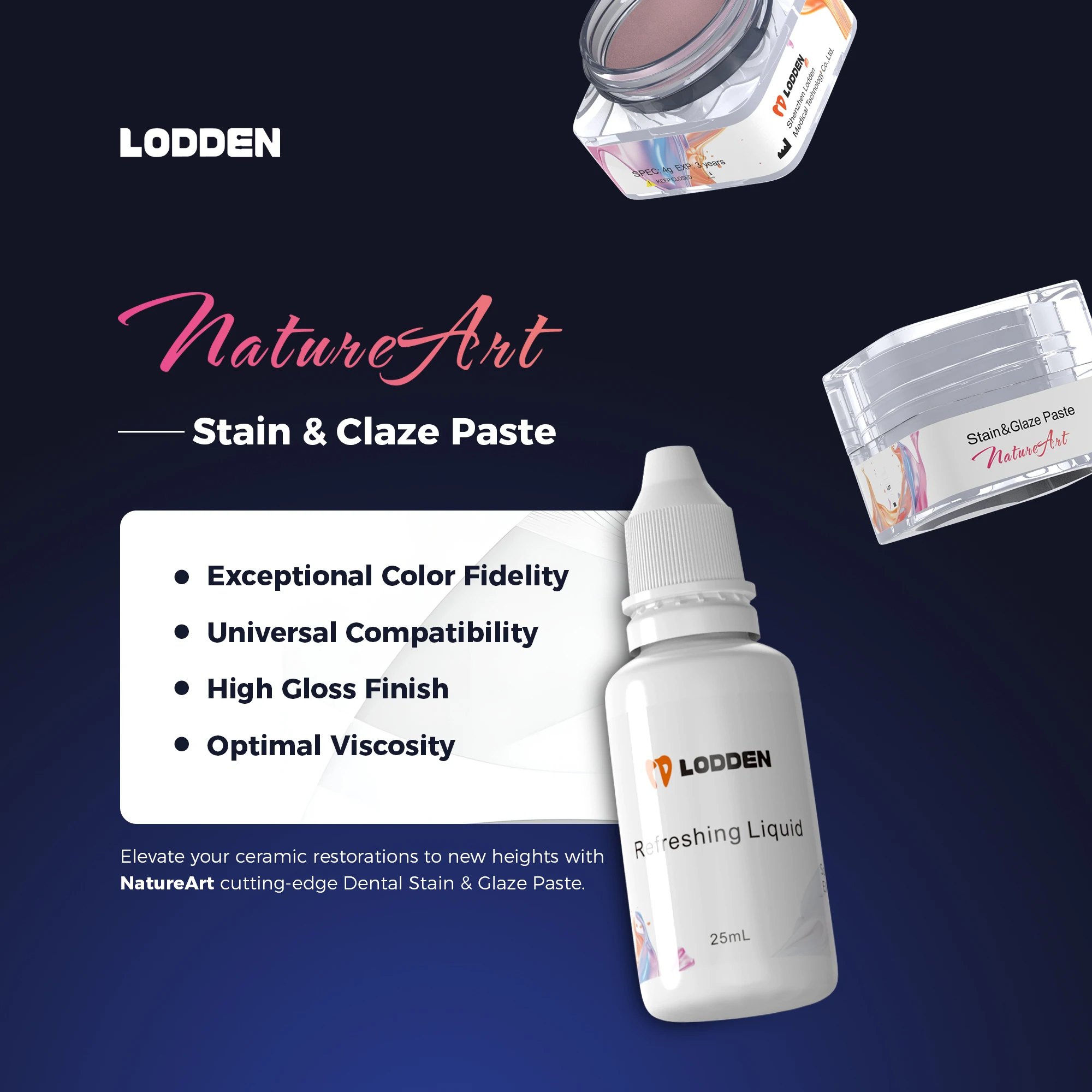 Picture 4: Lodden  Glazing Paste Kits and Dental Glaze Paste Diluent Liquid Refreshing Liquid Stainfor Zirconia Dental Restoration Paste