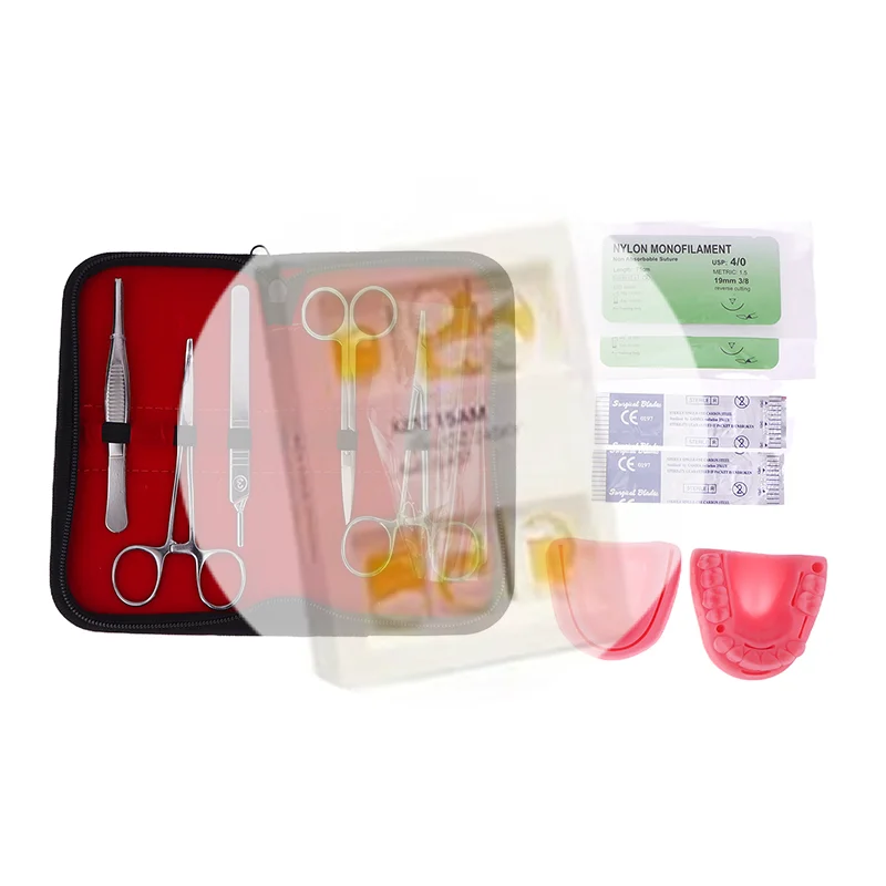 

[Silicone Suture Pad Kit Dental Suture Practice Kit Nylon Silk Medical Training With Skin Pad Model Tool For Practice Exercises