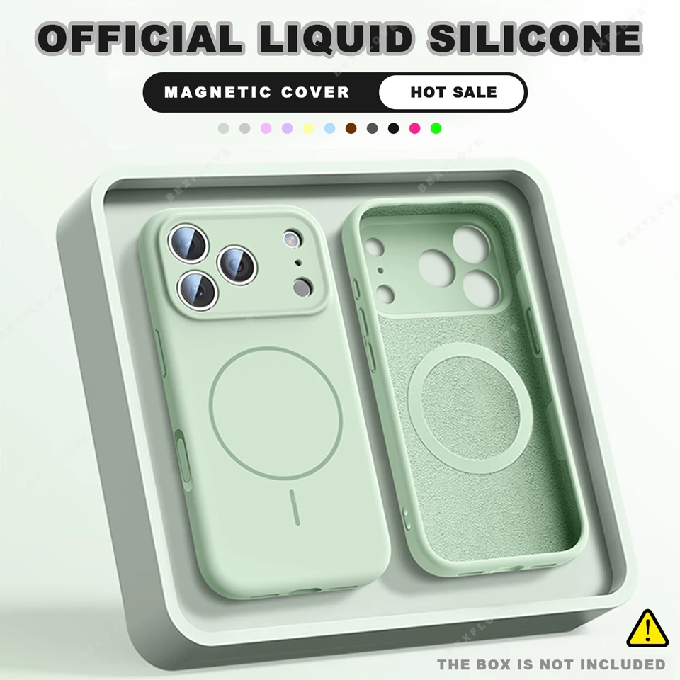 المغناطيسي شريط للرسغ السائل سيليكون جراب هاتف آيفون 11 12 13 16 17 برو ماكس الهواء 15 14 16 زائد 16E Magsafe الحبل غطاء