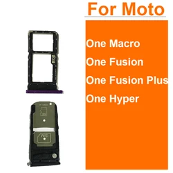 Sim Card Tray Socket Slot Holder Adapters For Motorola Moto One Zoom  Macro Hyper Vision One Fusion Plus P50 Replacement Parts