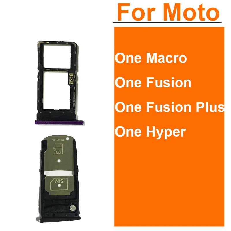 Sim Card Tray Socket Slot Holder Adapters For Motorola Moto One Zoom  Macro Hyper Vision One Fusion Plus P50 Replacement Parts