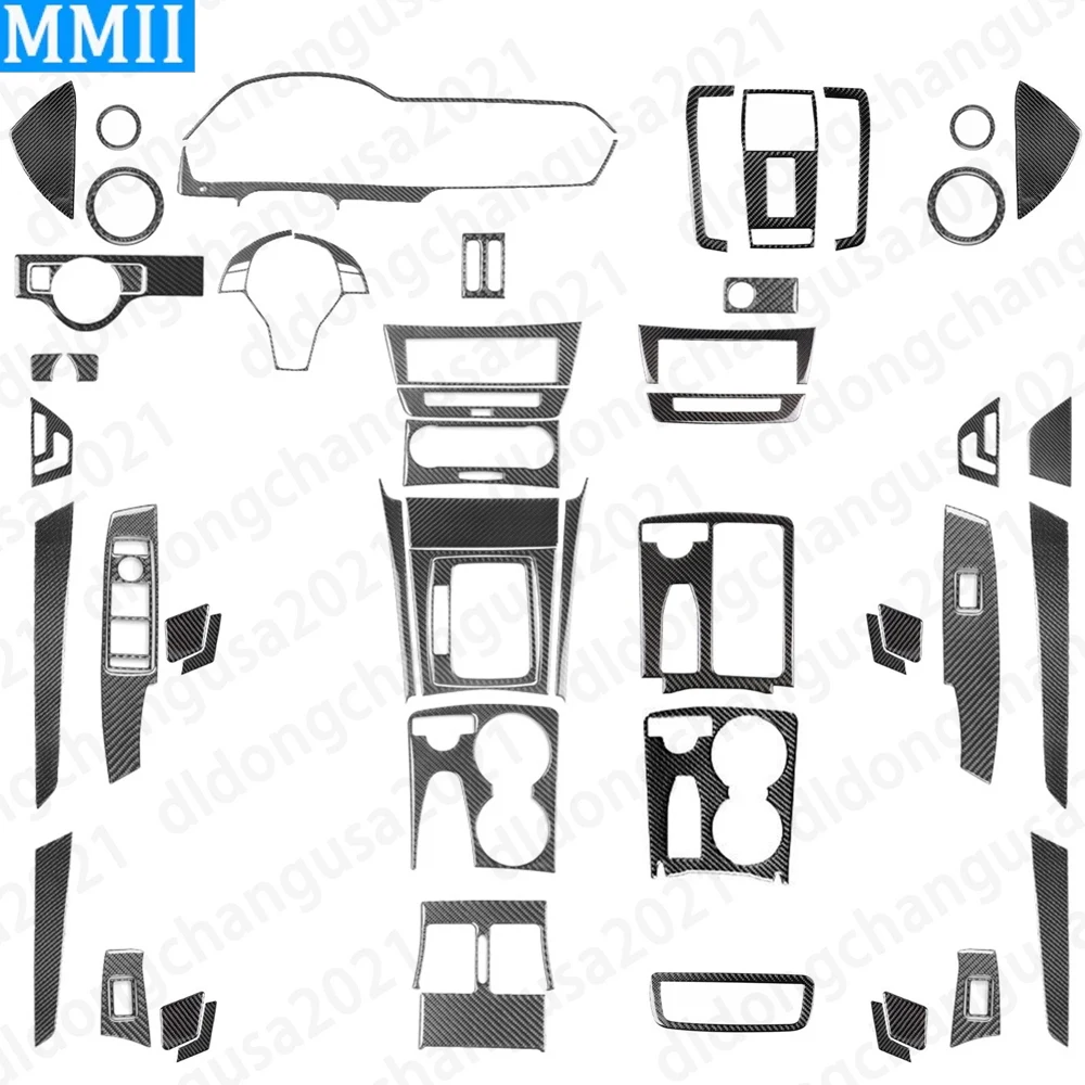 

62Pcs Real Carbon Fiber Kit Full Interior Trim Cover Car Accessories Decoration Sticker For Benz C-Class W204 2012 2013 2014