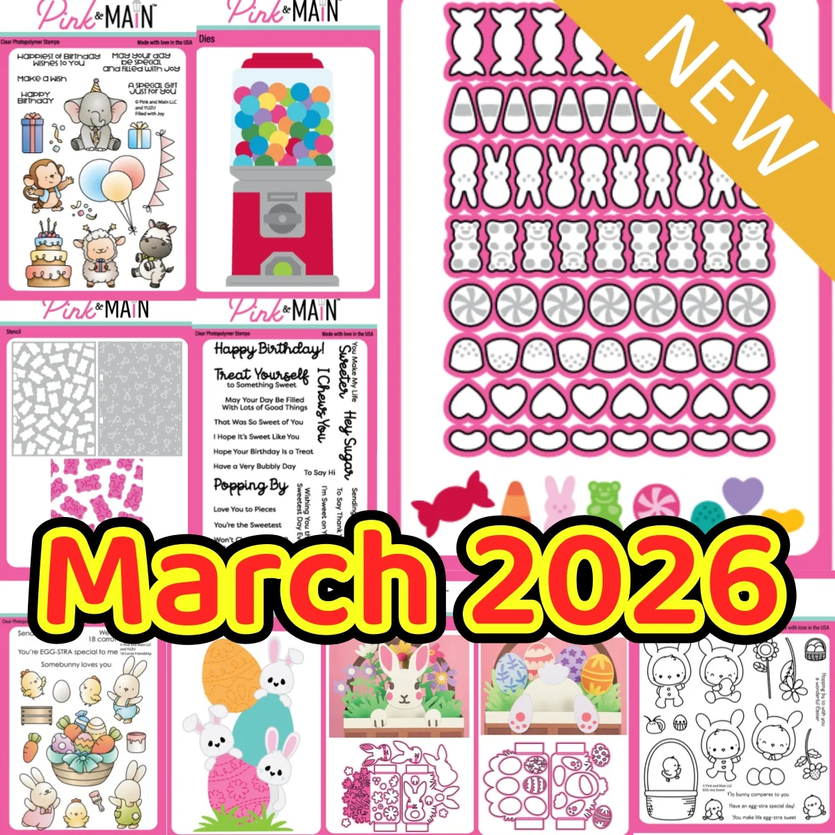 

New Candy Machine Rabbit Metal Cutting Dies Clear Stamps Stencil for DIY Scrapbook Diary Decoration Embossing Card March 2026