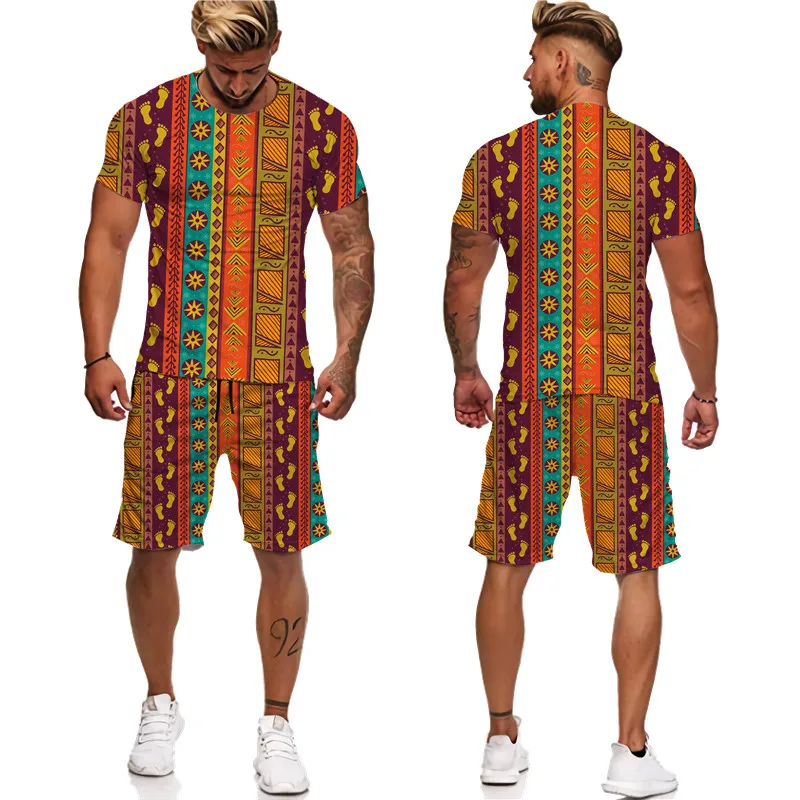 Set Kaos dan Celana Pria Motif Bunga Cetak 3D, Pakaian Olahraga Kasual Musim Panas, Seragam Pasangan, Campuran Sutra Susu Poliester