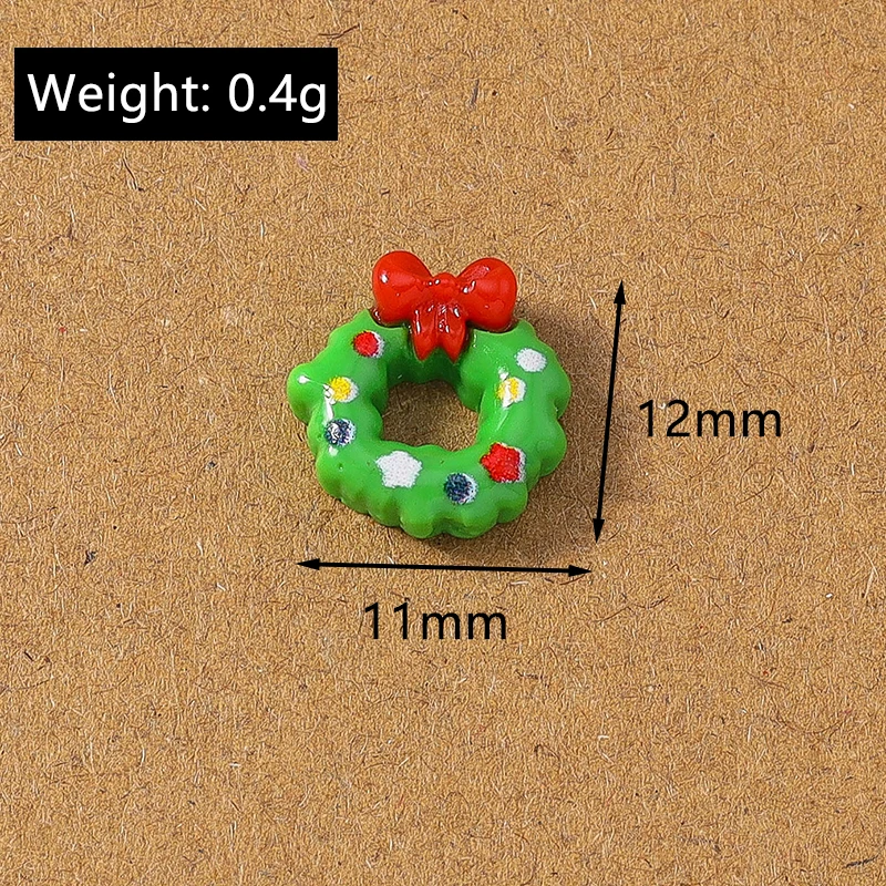 10 Stück Niedliche Weihnachts-Schneeflocken, Weihnachtsmann, Elch aus Kunstharz, Flache Cabochons für Scrapbooking, DIY Kinderschmuck, Haarspangen-Zubehör – Detail 2