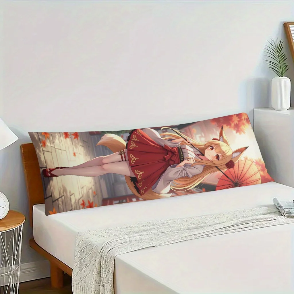 1pc Anime Style Full Body Pillow | Zipper Closure, Low-Stimulation Polyester, Machine Washable, Ideal for Bedroom and Various Ro