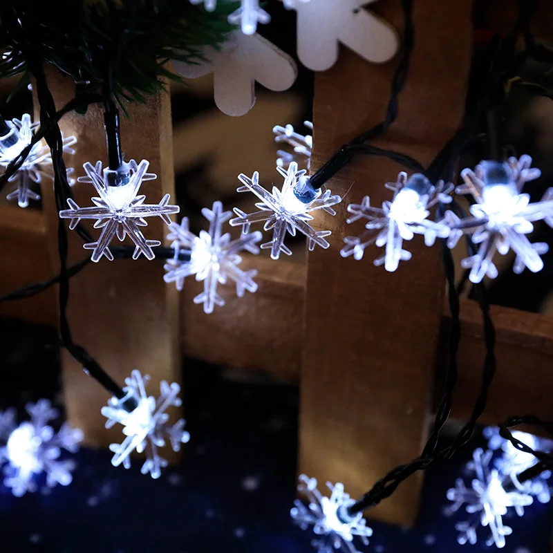 الشمسية LED ندفة الثلج سلسلة أضواء 8 طرق للماء الجنية سلسلة أضواء في الهواء الطلق احتفالي فناء عطلة حديقة ديكور #5