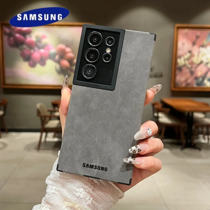 

Роскошный матовый замшевый мягкий чехол для телефона Samsung Galaxy S22 S23 S24 Ultra, защита объектива камеры, противоударная задняя крышка